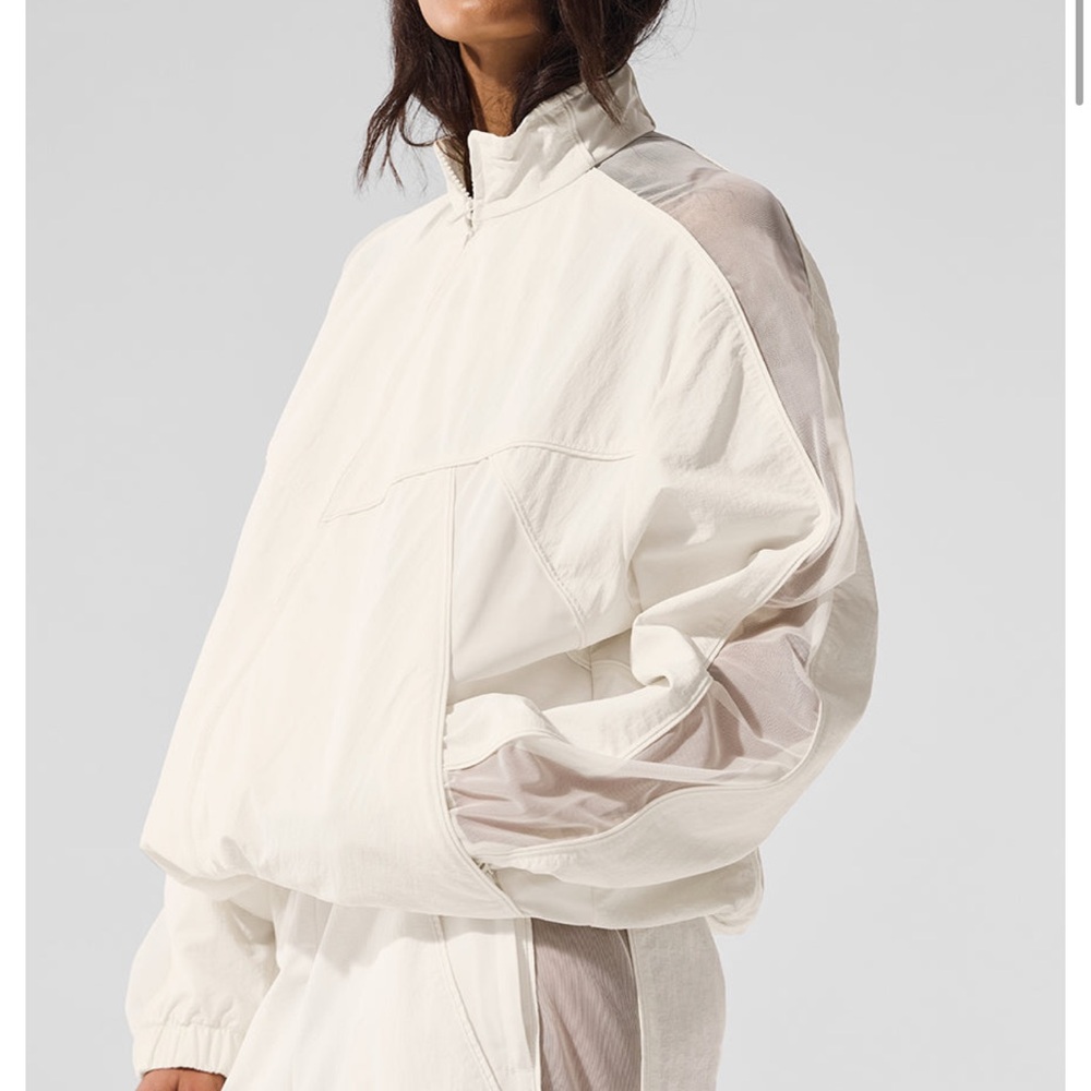 Alo Origin Full Zip Track Jacket Ivory NWT XS